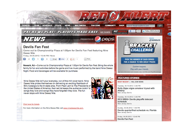 new jersey devils home page